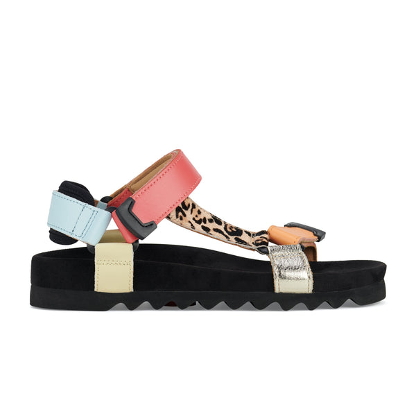 Sandal Tooth Wedge Multi Leopard