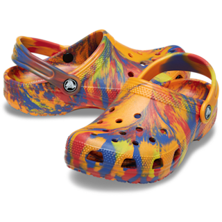 Crocs Classic Clog Kids Marbled Orange Zing Multi