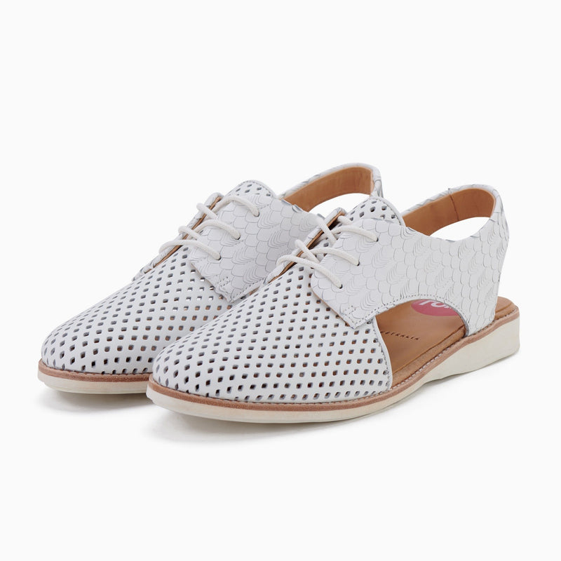 Slingback Punch White Geo