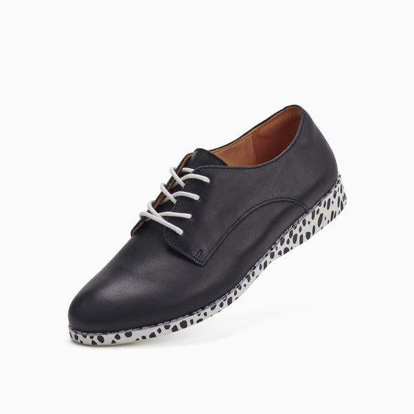 Derby Black Leopard Outsole