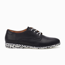 Derby Black Leopard Outsole