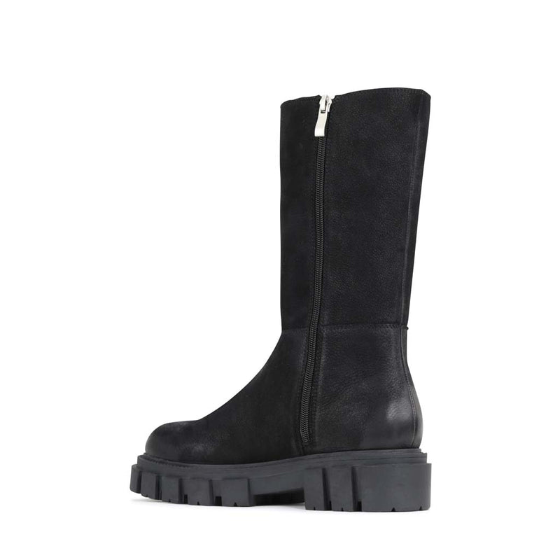 Shearling Black Nubuck